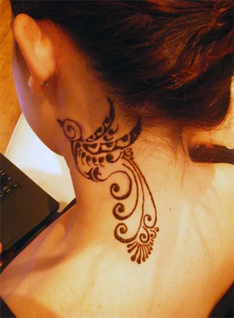 Guest - Henna swallow: real inked placement tattoo photo thumbnail