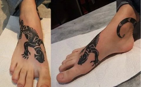 Guest - Lizard on foot: real inked placement tattoo photo thumbnail