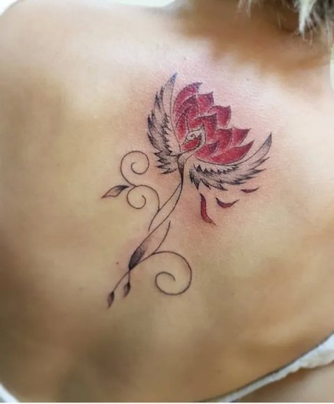 Guest - Phoenix and lotus: real inked placement tattoo photo thumbnail