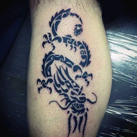 Guest - Polynesian dragon: real inked placement tattoo photo thumbnail