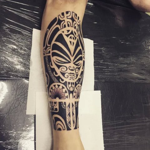 Guest - Warrior mask: real inked placement tattoo photo thumbnail