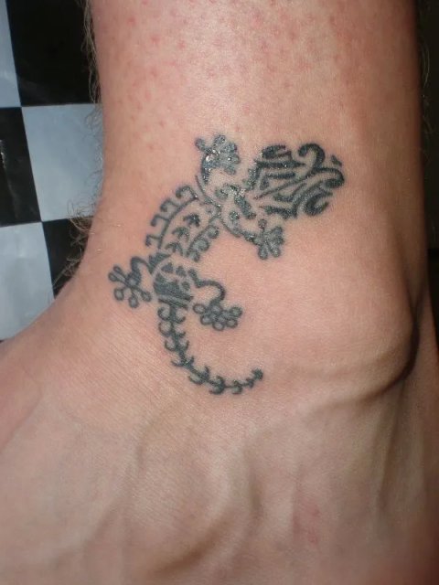 Guy - Maori gecko: real inked placement tattoo photo thumbnail