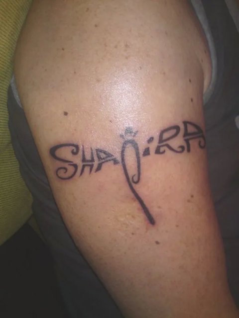 Adrian - Shapira dragonfly: real inked placement tattoo photo thumbnail