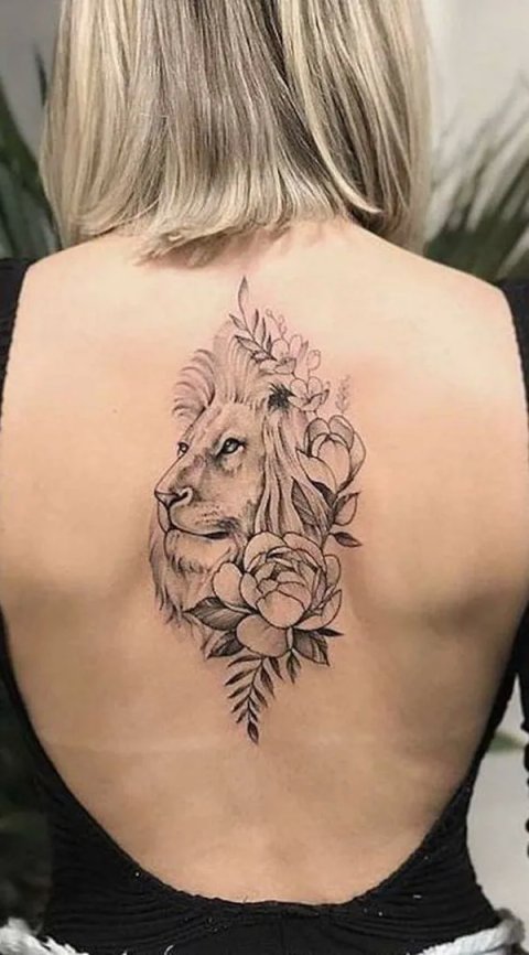 Helena Maria- Lion: real inked placement tattoo photo thumbnail