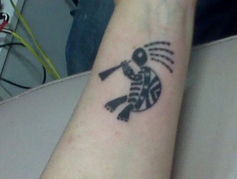 Helene - Kokopeli: real inked placement tattoo photo thumbnail