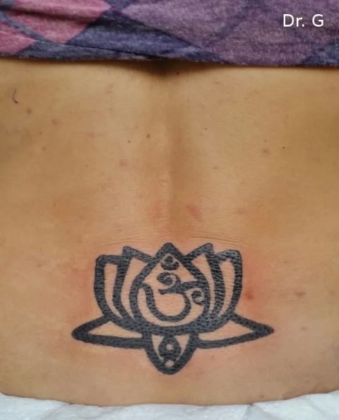 Izabela - Aum lotus: real inked placement tattoo photo thumbnail