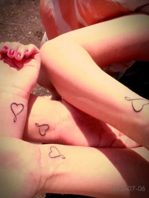 Jaime - infinity hearts: real inked placement tattoo photo thumbnail