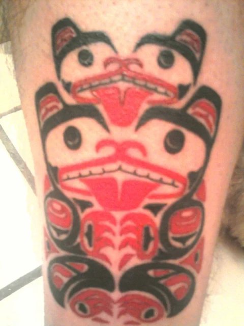 Jalmar - Haida bears: real inked placement tattoo photo thumbnail