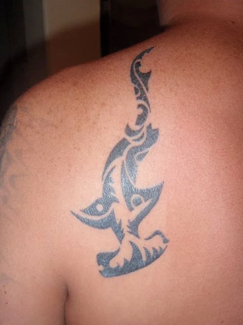 James - Hammerhead shark: real inked placement tattoo photo thumbnail