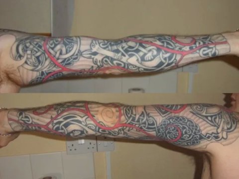 Jason - left arm: real inked placement tattoo photo thumbnail