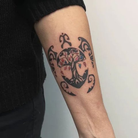 Jason - Tree turtle: real inked placement tattoo photo thumbnail