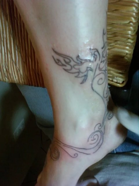 Jennifer - Phoenix from waves: real inked placement tattoo photo thumbnail