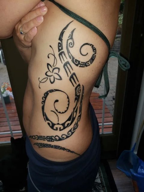 Jennifer - Ocean waves: real inked placement tattoo photo thumbnail