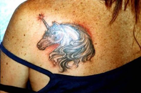 Jex - Unicorn: real inked placement tattoo photo thumbnail