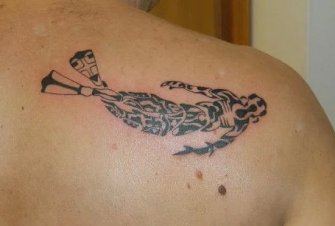 Jo - Scuba diver: real inked placement tattoo photo thumbnail
