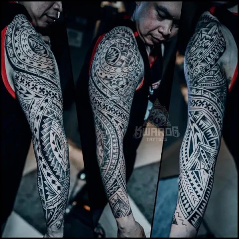 Jun - Masina sleeve: real inked placement tattoo photo thumbnail