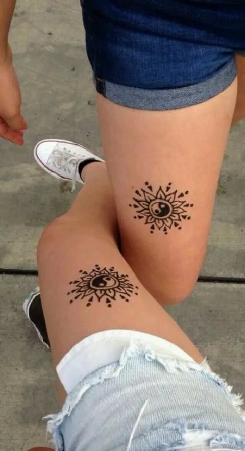 Kara - Henna yin yang: real inked placement tattoo photo thumbnail