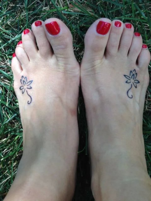 Karen - lotus flower: inked placement tattoo photo thumbnail