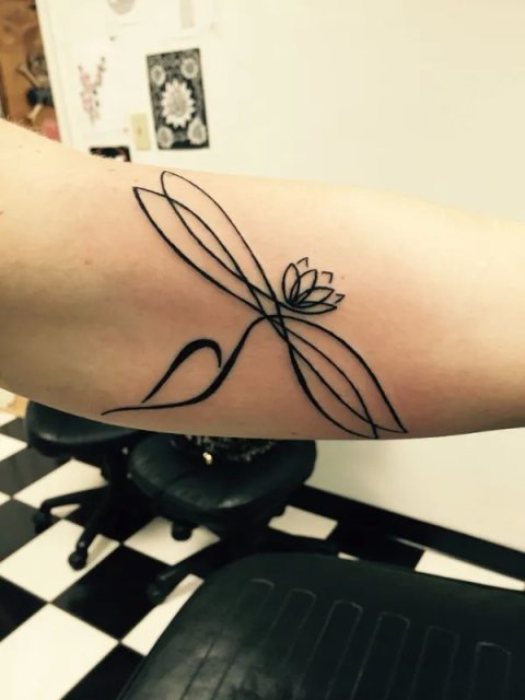 Katelynn - dragonfly: real inked placement tattoo photo thumbnail