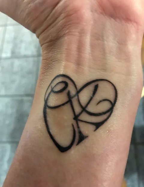 Keileen - C+K heart: real inked placement tattoo photo thumbnail
