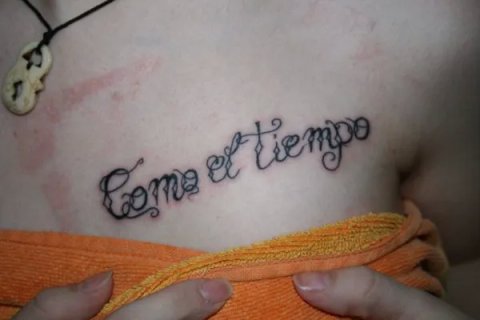 Kiki - Como el tiempo: real inked placement tattoo photo thumbnail