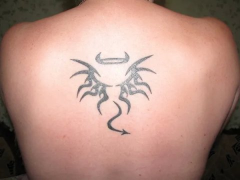 Korica - Angel devil: real inked placement tattoo photo thumbnail