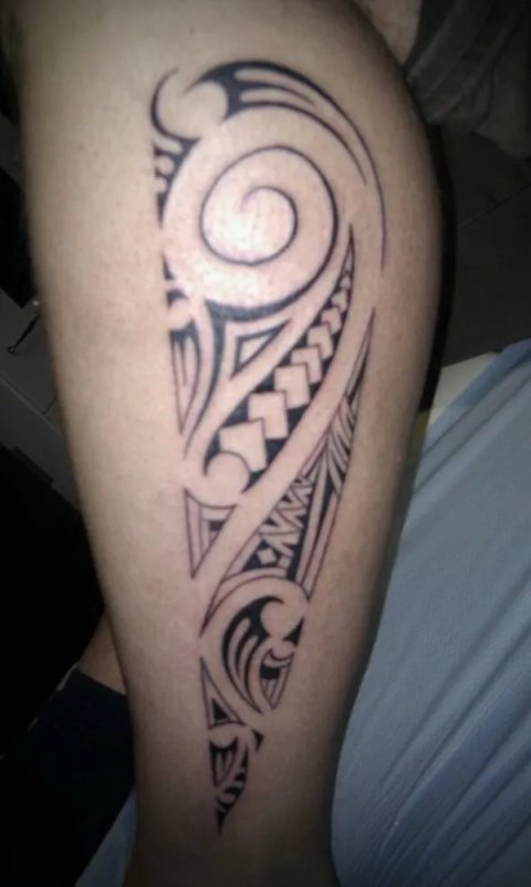 Kris - Polynesian: real inked placement tattoo photo thumbnail