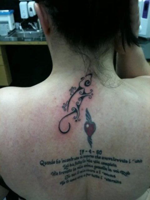 Leonie - Upper back: real inked placement tattoo photo thumbnail