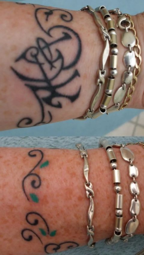 Lesley - D+A+K heart: real inked placement tattoo photo thumbnail