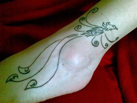 Luana - Phoenix with korus: real inked placement tattoo photo thumbnail