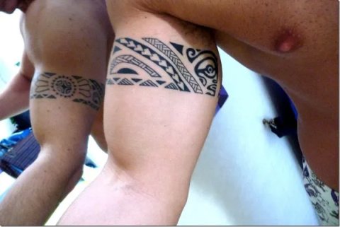 Luigi - Polynesian armband: real inked placement tattoo photo thumbnail