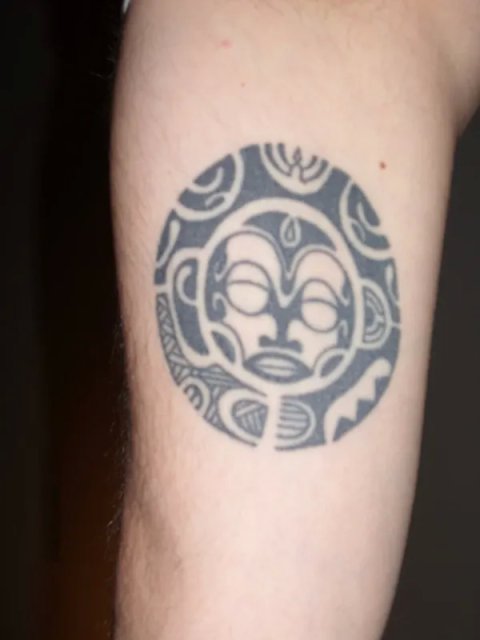 Luigi - Polynesian: real inked placement tattoo photo thumbnail