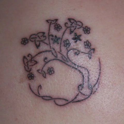 Lynn - Tree of life: real inked placement tattoo photo thumbnail