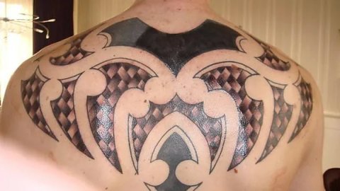 Maikel - Maori-like backpiece: real inked placement tattoo photo thumbnail