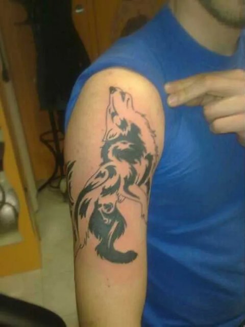 Manuel - Wolf: real inked placement tattoo photo thumbnail