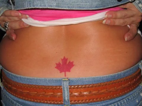 Giulia - Maple leaf: real inked placement tattoo photo thumbnail