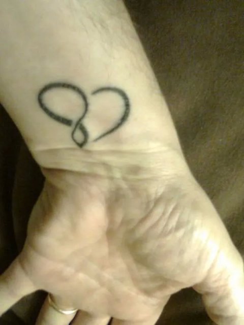 Marco - Infinity heart: real inked placement tattoo photo thumbnail