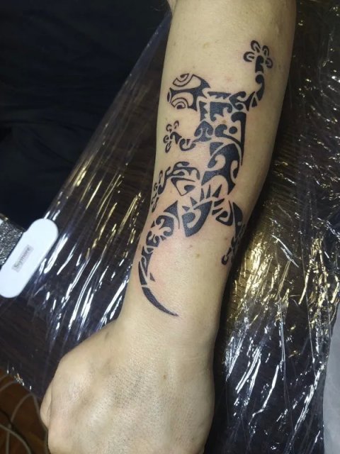 Marco - Gecko: real inked placement tattoo photo thumbnail