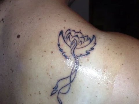 Marta - Phoenix and lotus: real inked placement tattoo photo thumbnail