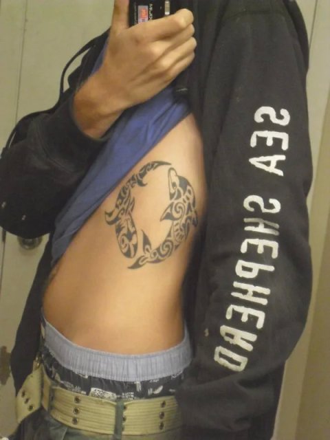 Matt - Dolphin and shark: real inked placement tattoo photo thumbnail