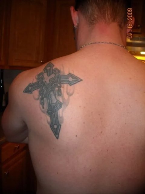 Matthew - Crosses: real inked placement tattoo photo thumbnail