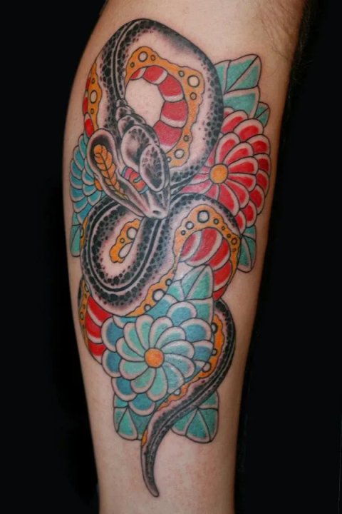 Mattia - Snake: real inked placement tattoo photo thumbnail
