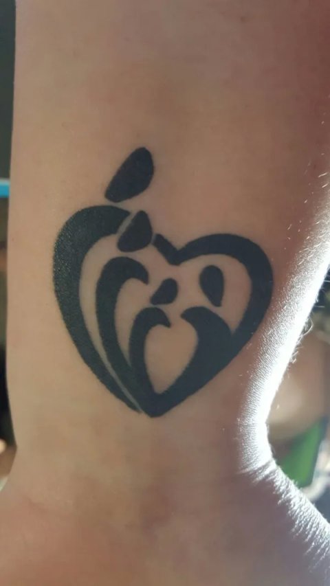 Megan - parents heart: real inked placement tattoo photo thumbnail