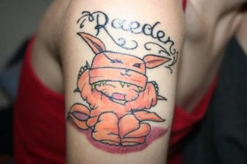 Melissa - Raeden Chibi: real inked placement tattoo photo thumbnail