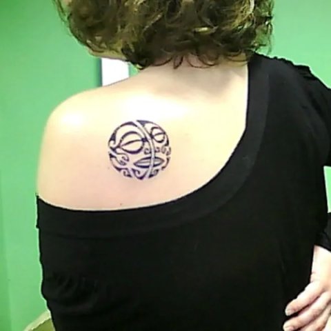 Milena - Sun-moon: real inked placement tattoo photo thumbnail