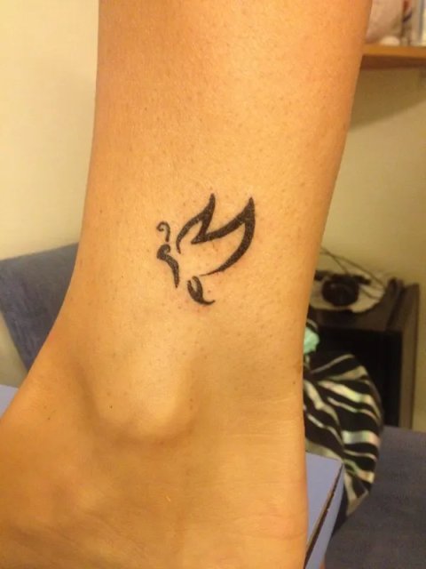 Milly - M butterfly: real inked placement tattoo photo thumbnail
