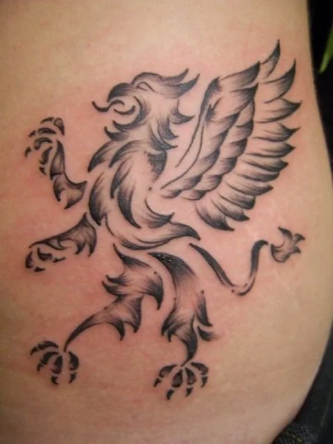 Monica - Gryphon: real inked placement tattoo photo thumbnail