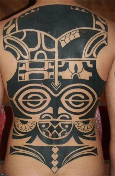 Mos - Marquesan style: real inked placement tattoo photo thumbnail