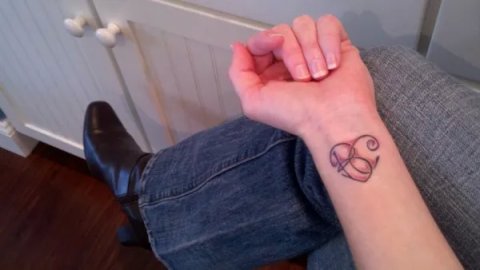 Myndi - B+C heart: real inked placement tattoo photo thumbnail