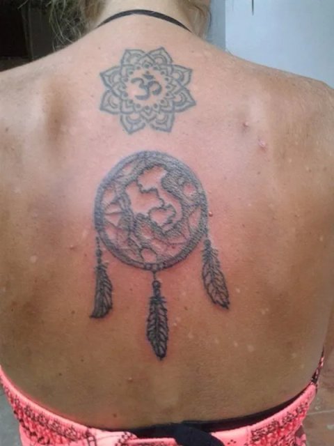 Narasimha tattoo Lotus & aum: real inked placement tattoo photo thumbnail